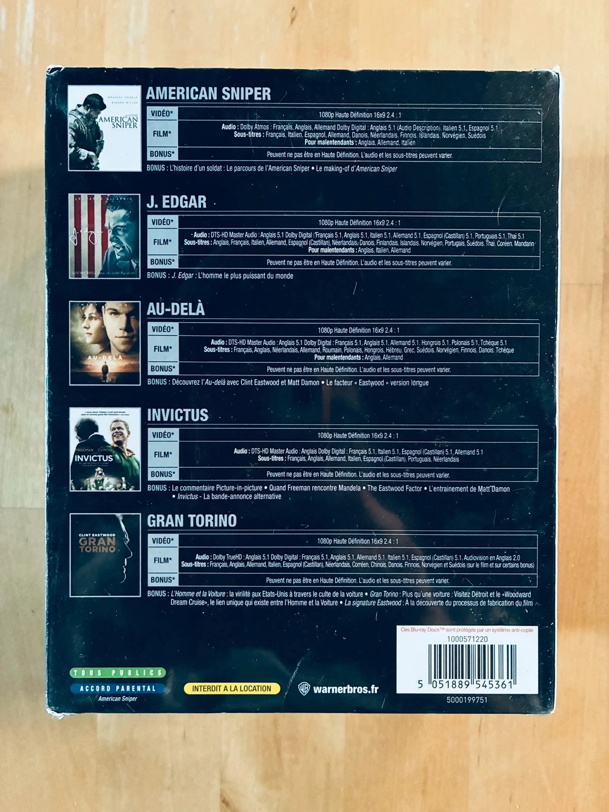 Blu-ray box set met 5 films van Clint Eastwood. – photo 3